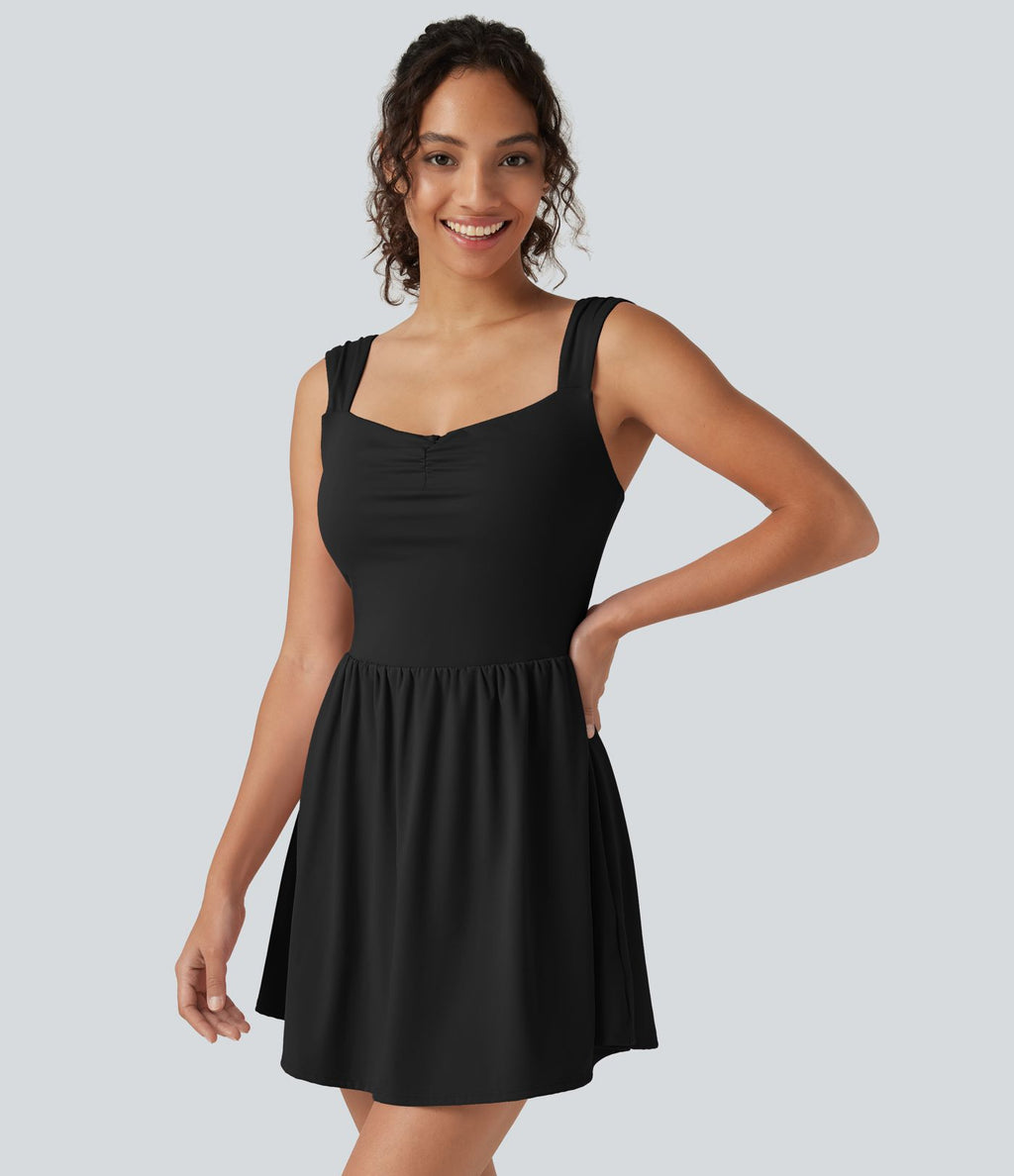 Robe-short mini SoftlyZero™ Plush à encolure cœur avec coussinets amovibles, poches et bonnets B à E, accès facile Easy Peasy