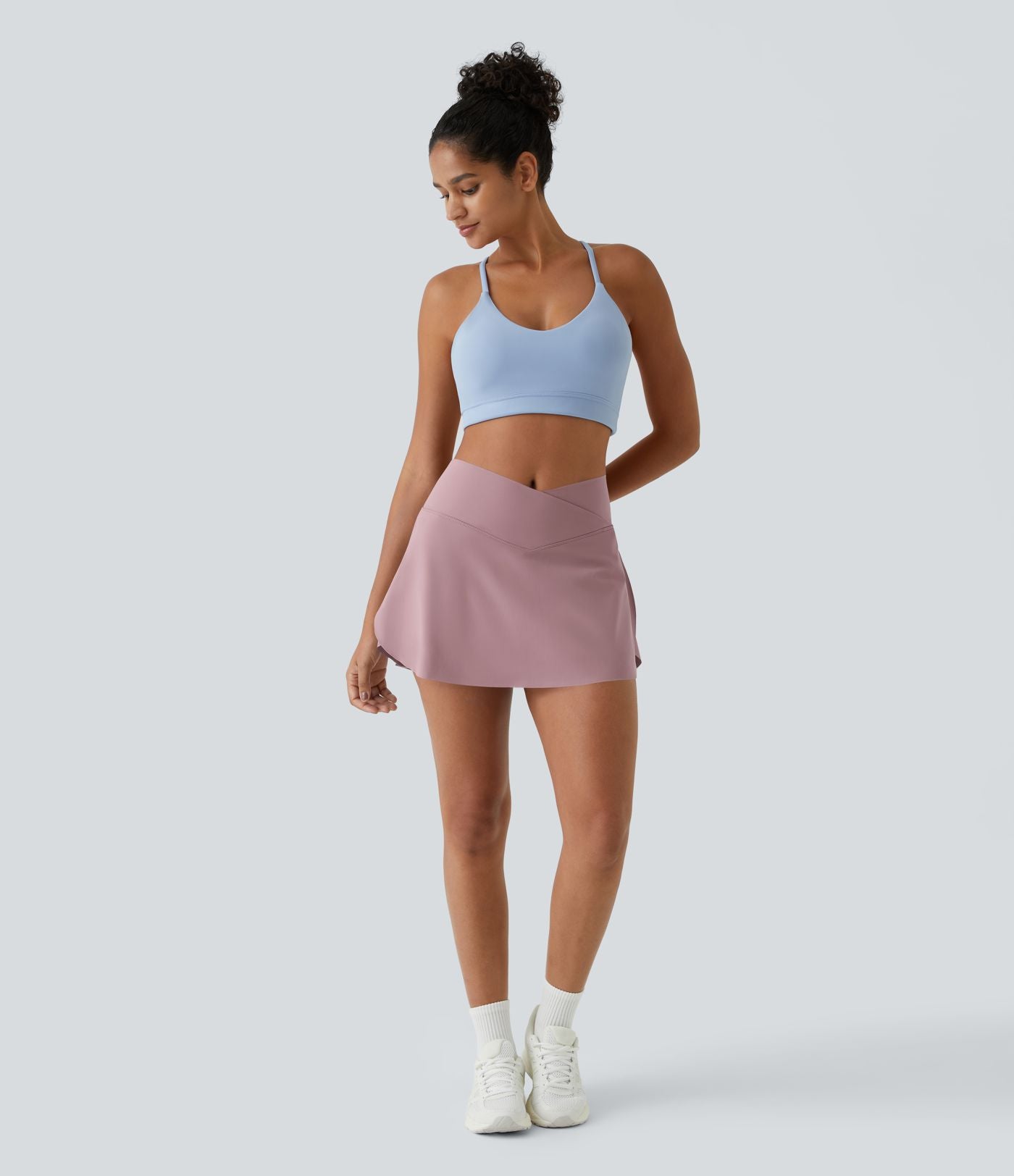 Jupe de tennis mini 2-en-1 quotidienne SoftlyZero™ Airy avec croisement, poche latérale et effet frais InstantCool, Lucid, protection solaire UPF50+