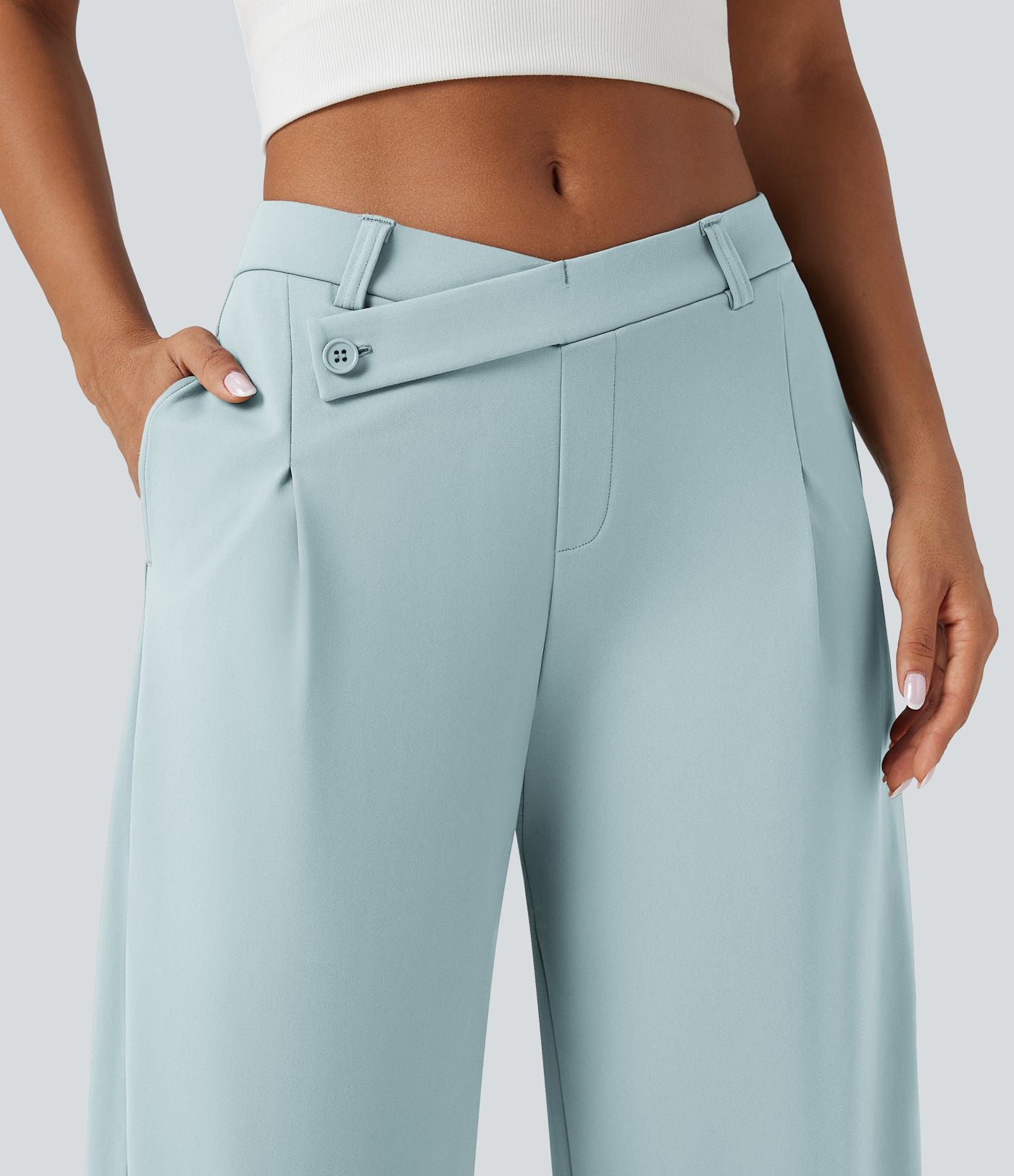 Pantalon tailleur fuselé asymétrique taille moyenne Halara Flex™ DayStretch avec poches