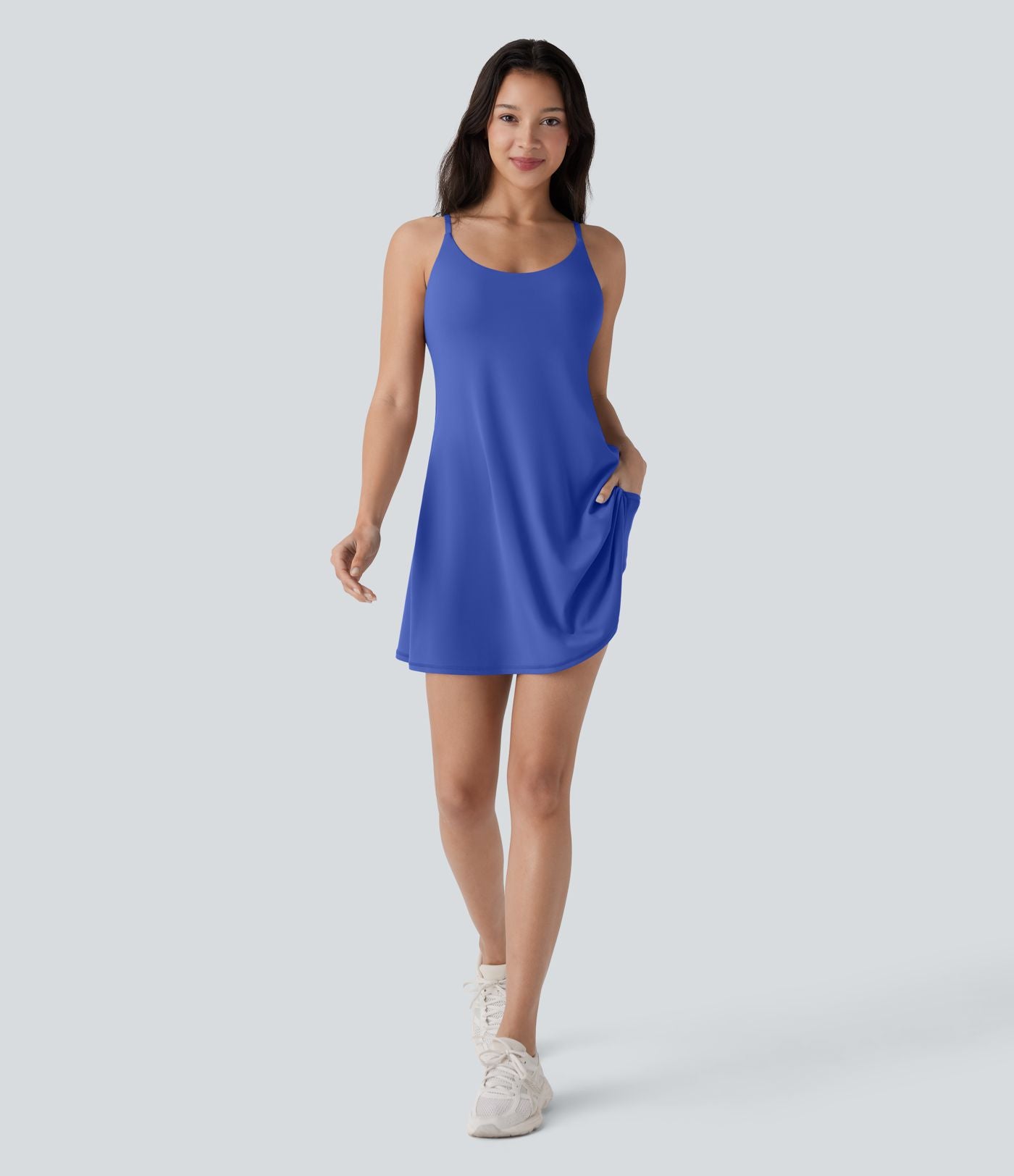 Softlyzero™ Plush Robe de danse courte dos nu avec short intégré - Version Easy Peasy