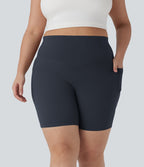 Short cycliste 17,5 cm d'entraînement gainant taille haute grande taille avec poches Halara UltraSculpt™