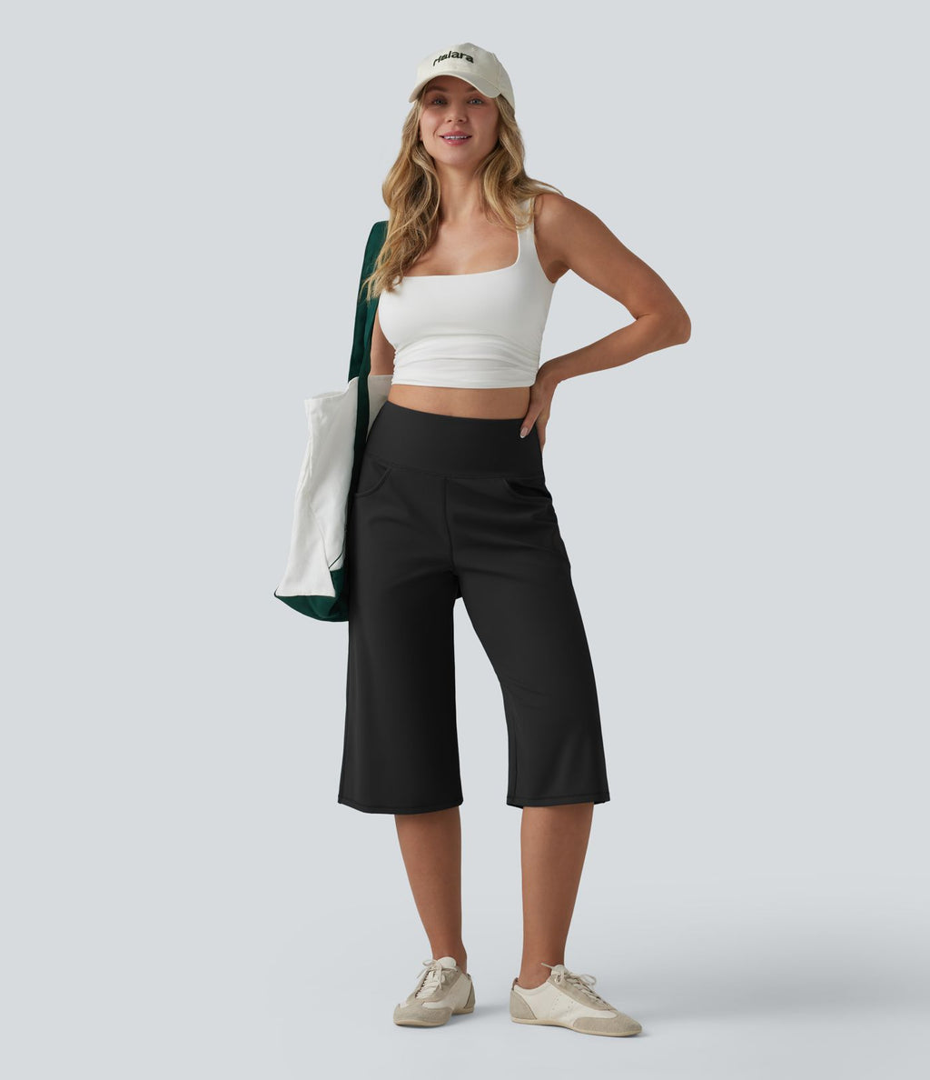 Pantalon corsaire ample SoftlyZero™ Airy effet frais InstantCool taille haute gainant avec poches