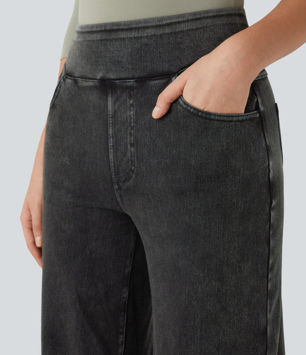 Halara Flex™ Denim Heat Jean large casual taille haute avec poches