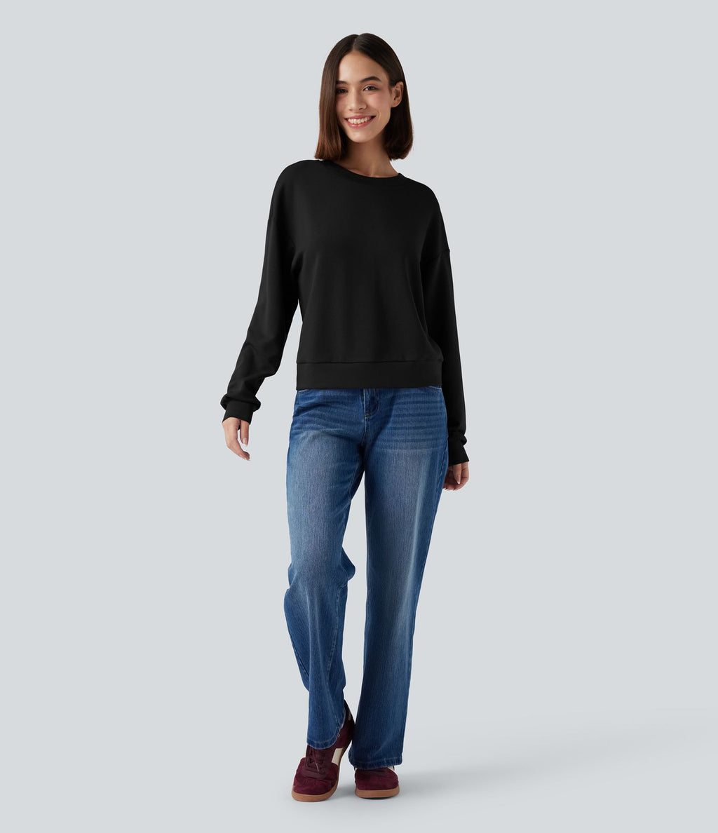 Sweat-shirt décontracté SpacerTek™ col rond, manches longues avec twist dans le dos