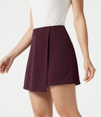 Jupe-short habillée mini en maille gaufrée, taille haute, à poches