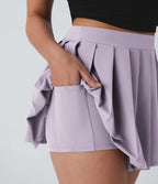 Jupe décontractée Breezeful™ mini 2-en-1 taille haute plissée portefeuille à boucle ajustable avec poche latérale séchage rapide