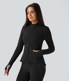 Veste d'équitation ajustée Softlyzero™ avec col montant, passe-pouces, poches, plis et fermeture éclair - Protection UPF50+