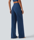 Pantalon de yoga Halara UltraSculpt™ taille haute, coupe droite et croisée, avec poches