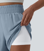 Short sport 2-en-1 taille haute réfléchissant à séchage rapide Breezeful™ avec poches