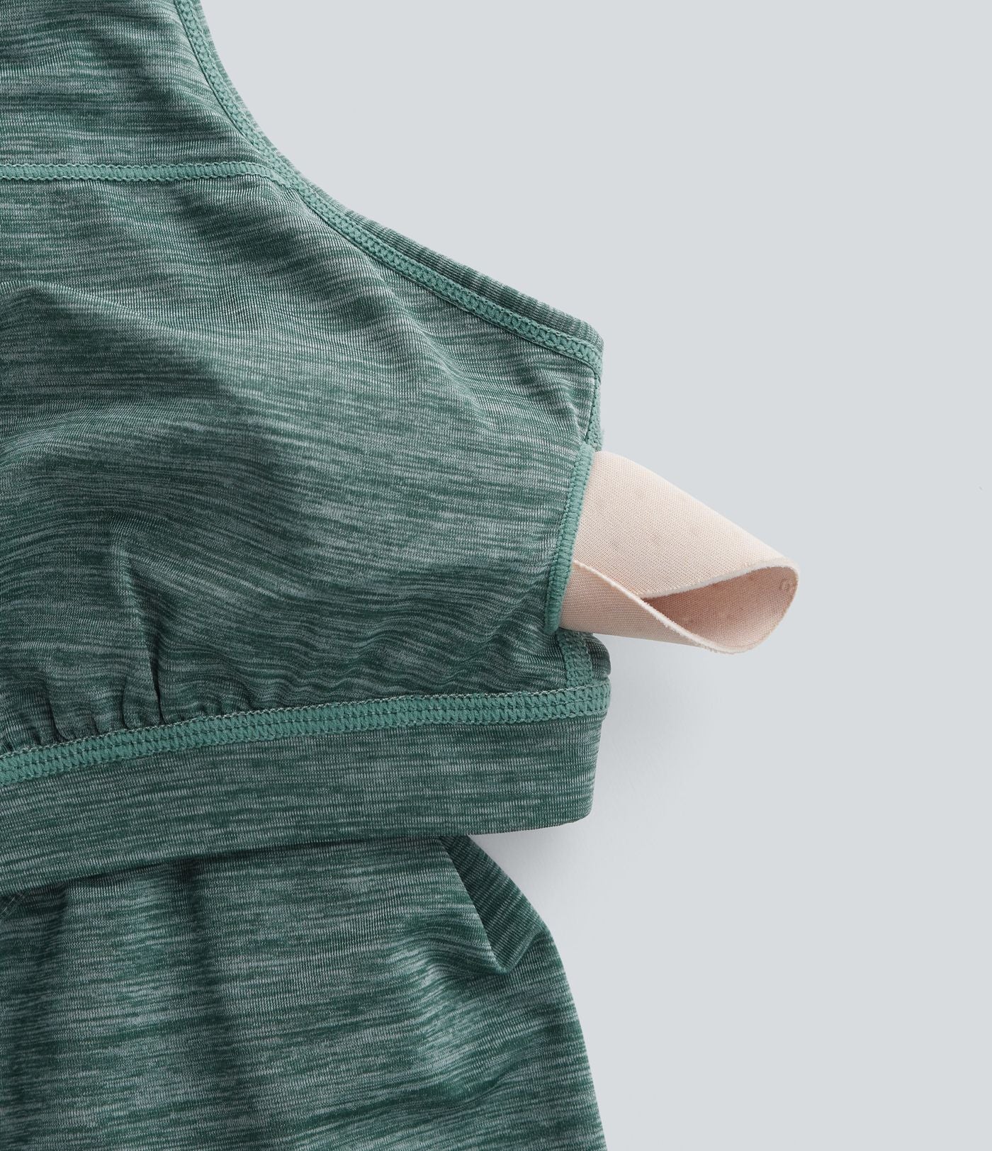 Robe active de yoga mini 2 pièces à encolure en U, dos nu, dos nageur, maille contrastante et poche latérale