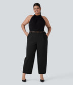 Pantalon de travail grande taille fuselé longueur cheville taille haute Halara Flex™ DayStretch avec poches