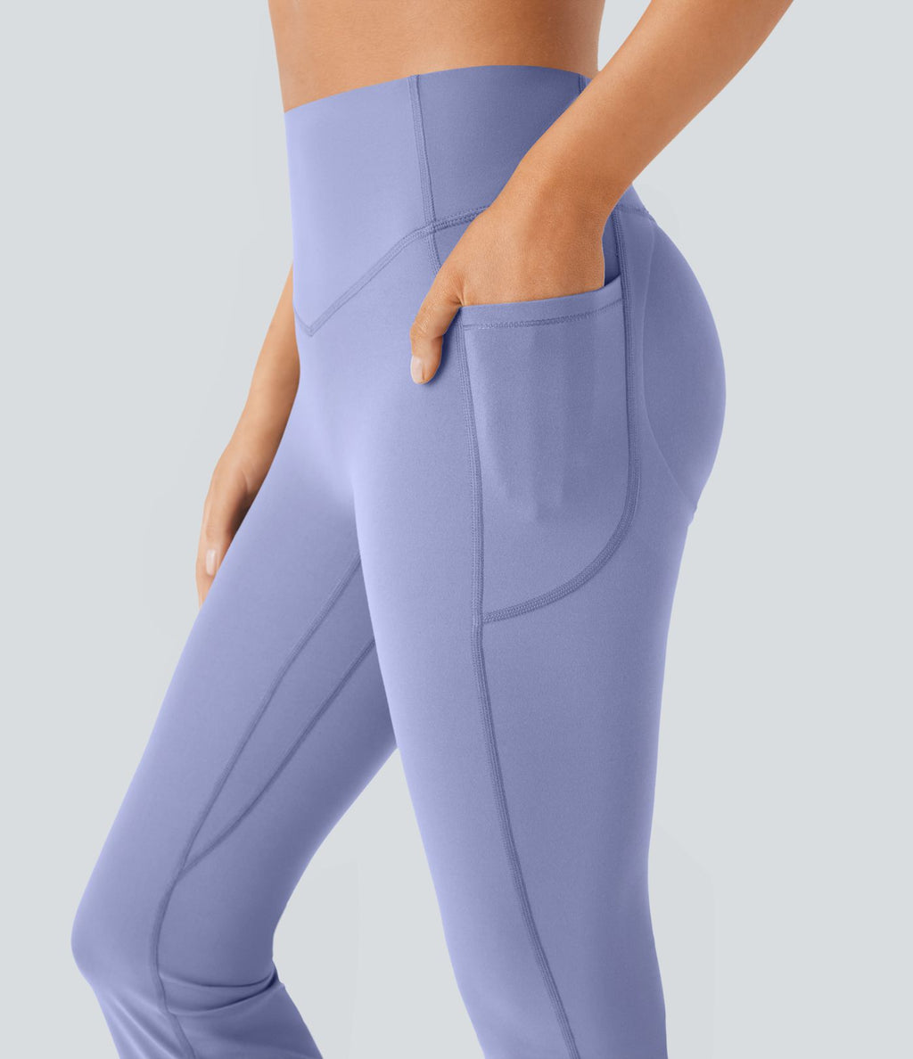 Pantalon de yoga à coupe bootcut gainant galbant taille haute avec effet scrunch et poches Halara UltraSculpt™