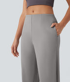 Pantalon tailleur fuselé Halara Flex™ crêpe taille mi-haute avec poches