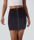 Mini jupe moulante taille haute effet sparkle, avec poches