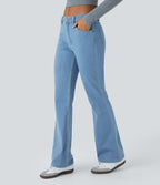 Halara Flex™ Jean Évasé Casual Taille Mi-haute Tricot Extensible Boutonnés Poches