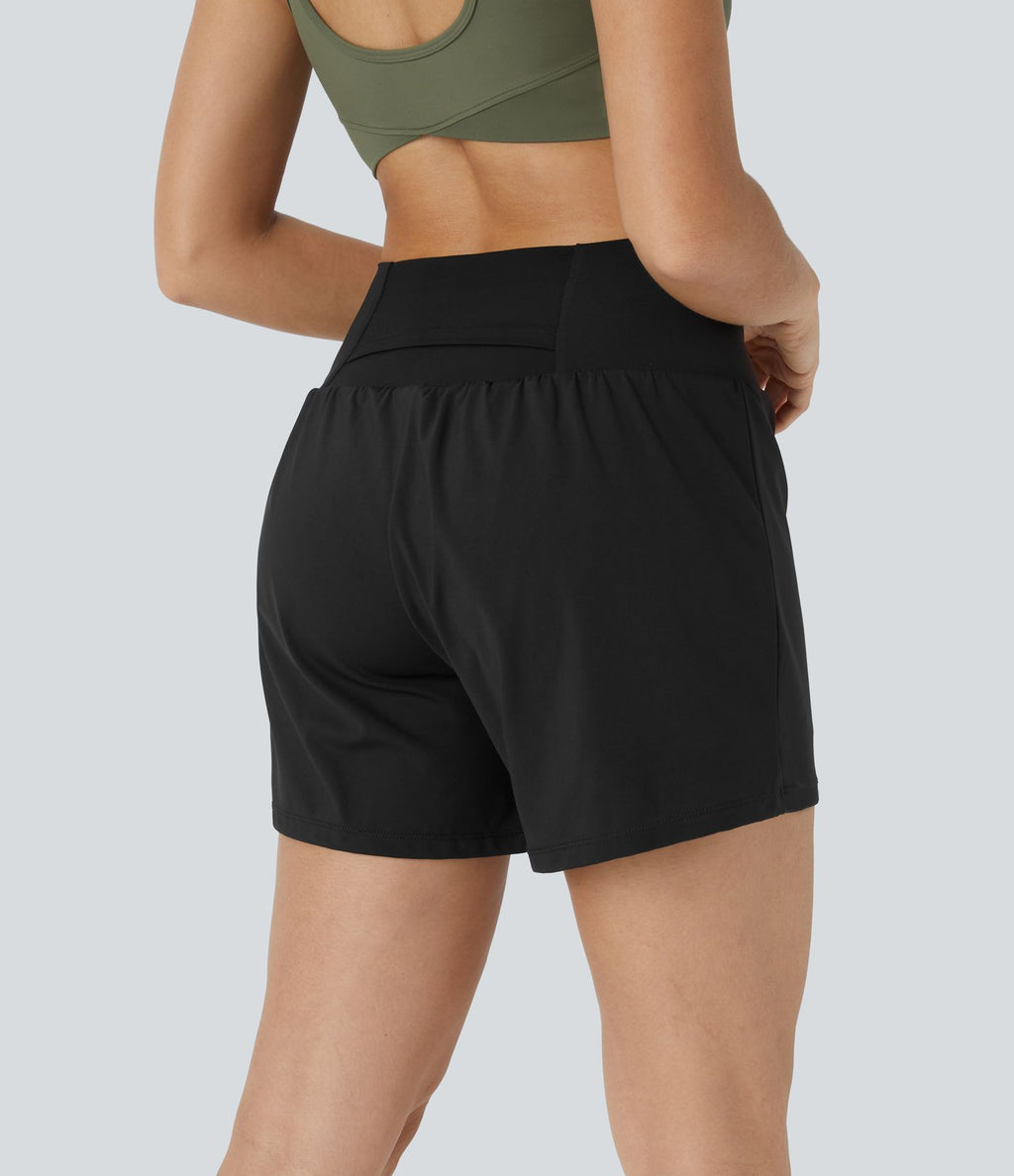 Short yoga 2-en-1 SoftlyZero™ Airy effet frais InstantCool taille très haute 12,5 cm avec poches, longueur allongée