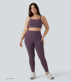 Débardeur de yoga court grande taille Halara UltraSculpt™ torsadé dos nu avec doubles bretelles et brassière intégrée