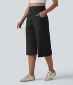 Pantalon corsaire ample SoftlyZero™ Airy effet frais InstantCool taille haute gainant avec poches
