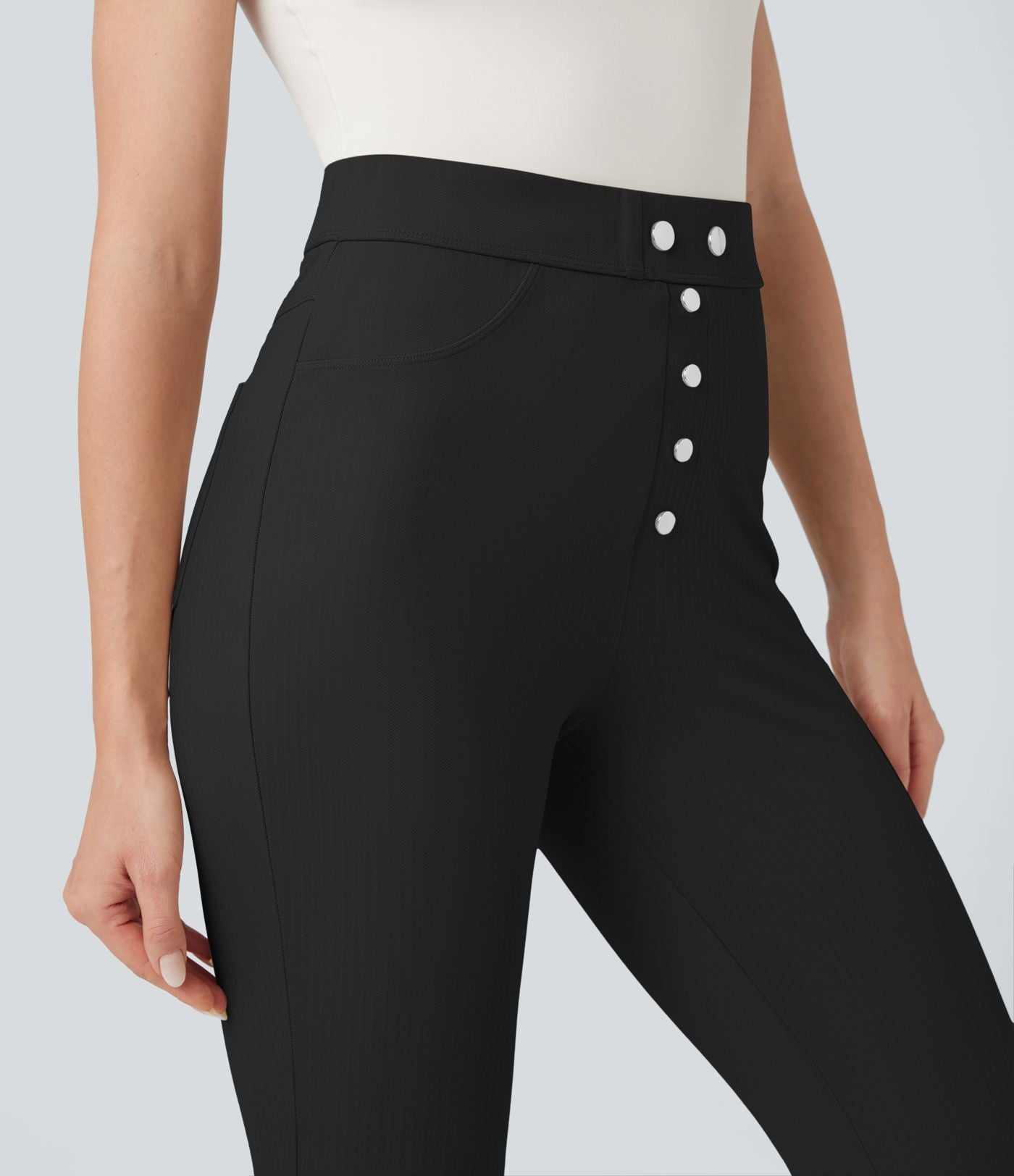Pantalon tailleur skinny Halara Flex™ gainant taille haute chevrons avec poches