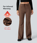 Pantalon jogging évasé thermique polaire chiné séchage rapide taille mi-haute avec cordon de serrage - UPF40+