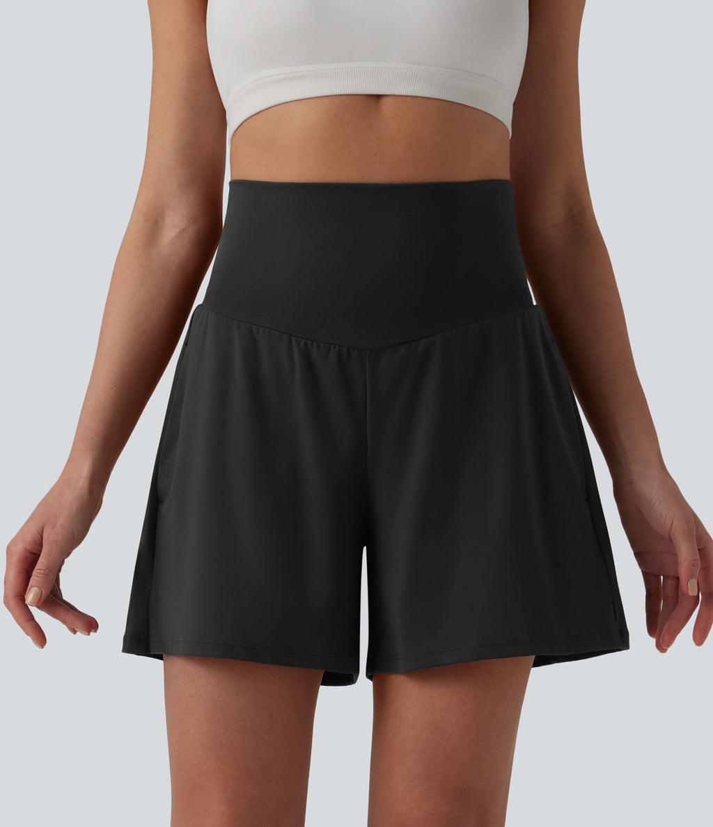 Short de yoga SoftlyZero™ Airy taille haute effet frais InstantCool avec poches 12,5 cm