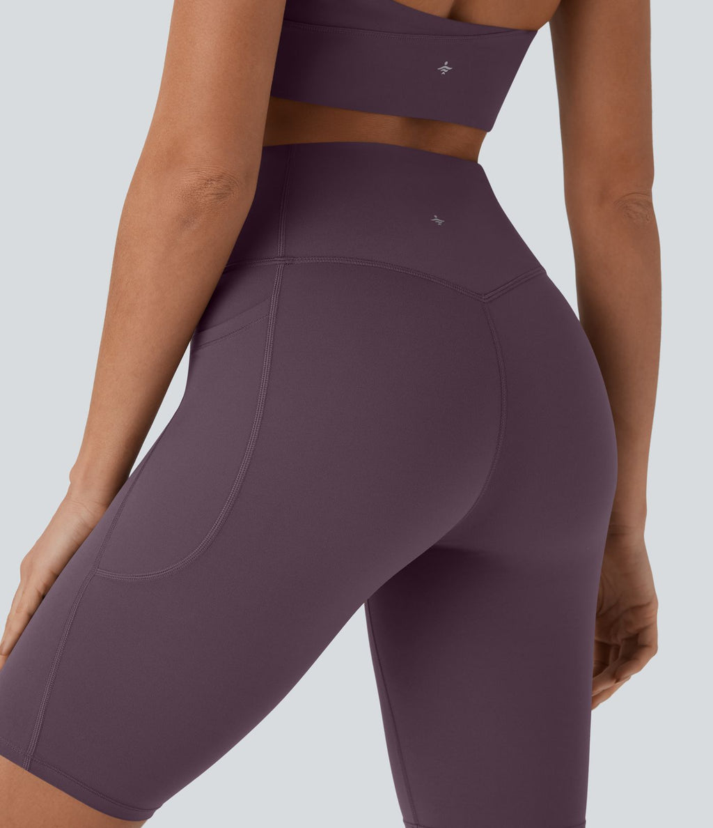 Short cycliste 22,8 cm d'entraînement gainant taille haute avec poches Halara UltraSculpt™