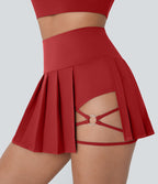 Jupe-short de danse mini Breezeful™ à taille haute, plissée, 2-en-1, avec poches latérales et arrière, ourlet asymétrique et séchage rapide