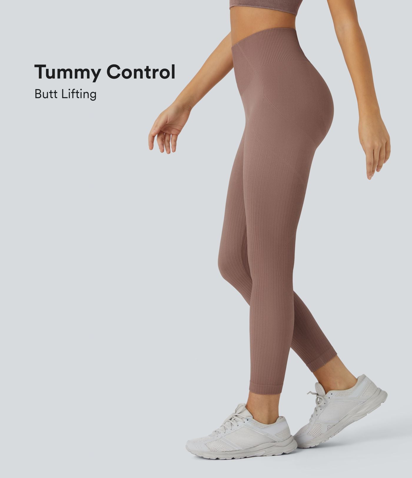 Legging d'entraînement gainant effet push-up taille haute côtelé doux sans couture OneForm Seamless Flow