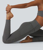 Halara UltraSculpt™ Legging de course à rayures jacquard taille haute ventre plat avec poches