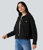 Veste chemise velours côtelé manches longues avec boutons et poches
