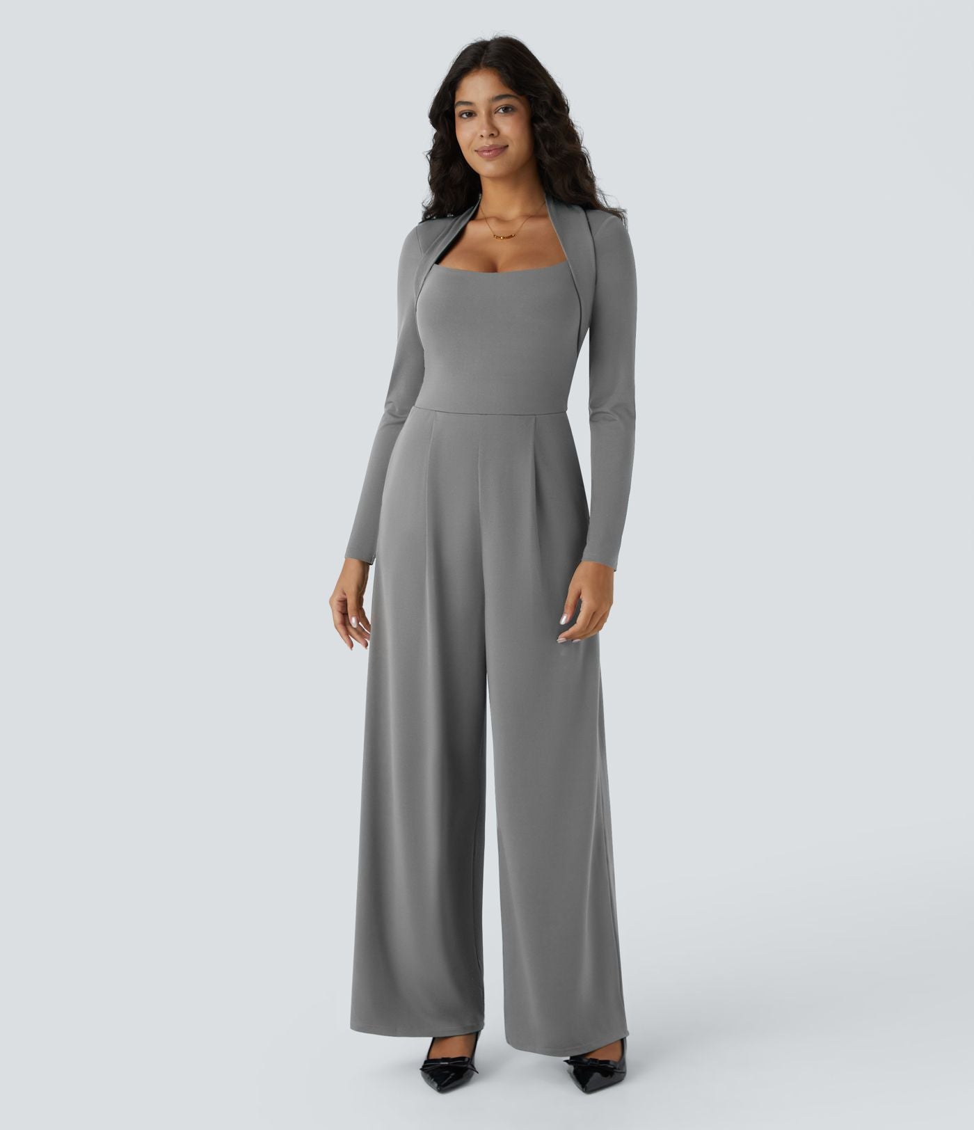 Combinaison de cérémonie à manches longues, coupe large avec poches latérales et zip invisible - Édition Easy Peasy
