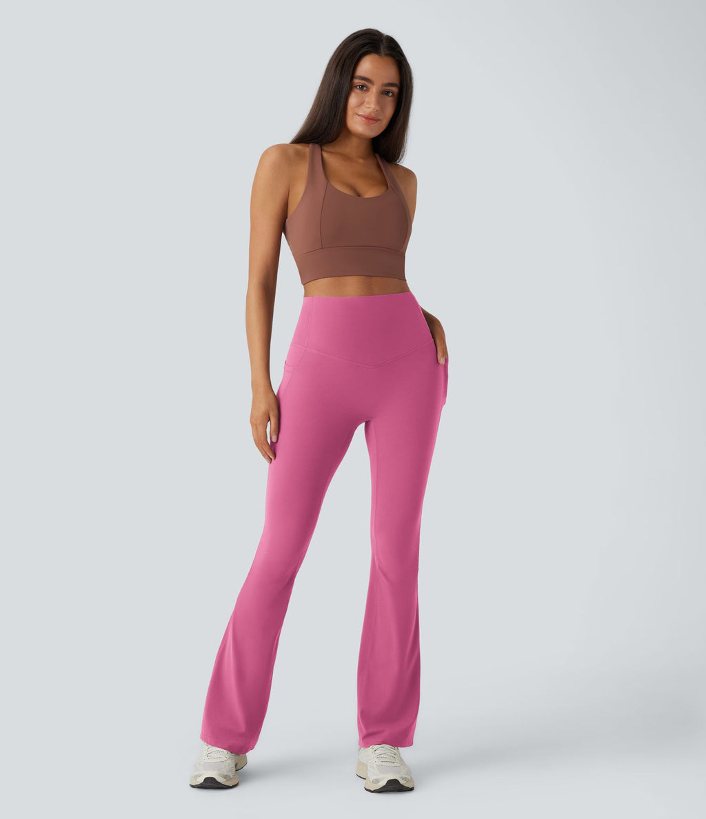 Pantalon de yoga à coupe bootcut gainant taille haute avec poches Halara UltraSculpt™