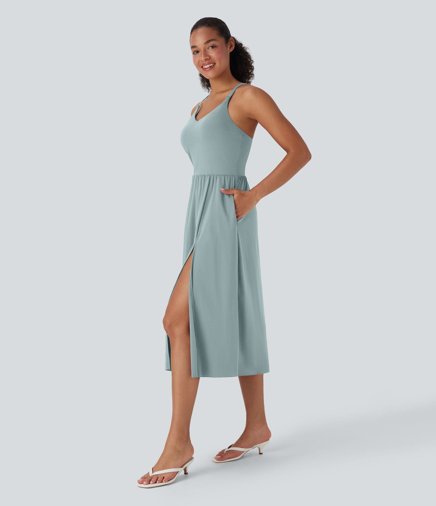 Robe caraco décontractée SoftlyZero™ Airy dos nageur effet frais InstantCool avec poches, bonnets E-G
