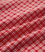 Robe mini vichy à col carré avec lien à nouer au dos et poches