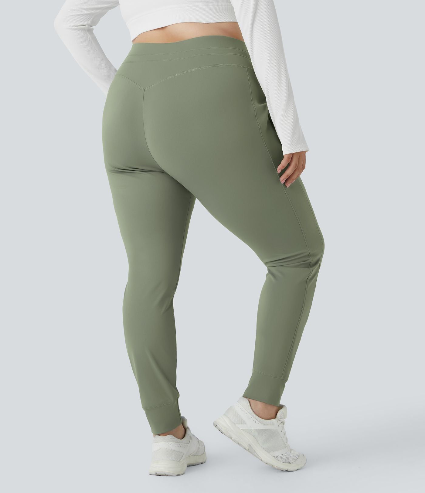 Jogging grande taille SoftlyZero™ Airy taille haute avec cordon de serrage poches latérales longueur complète effet frais InstantCool, protection solaire UPF50+