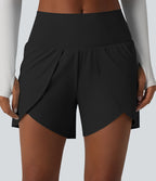 Short de yoga 2-en-1 SoftlyZero™ Airy effet frais InstantCool taille mi-haute 12,5 cm ourlet tulipe avec poches