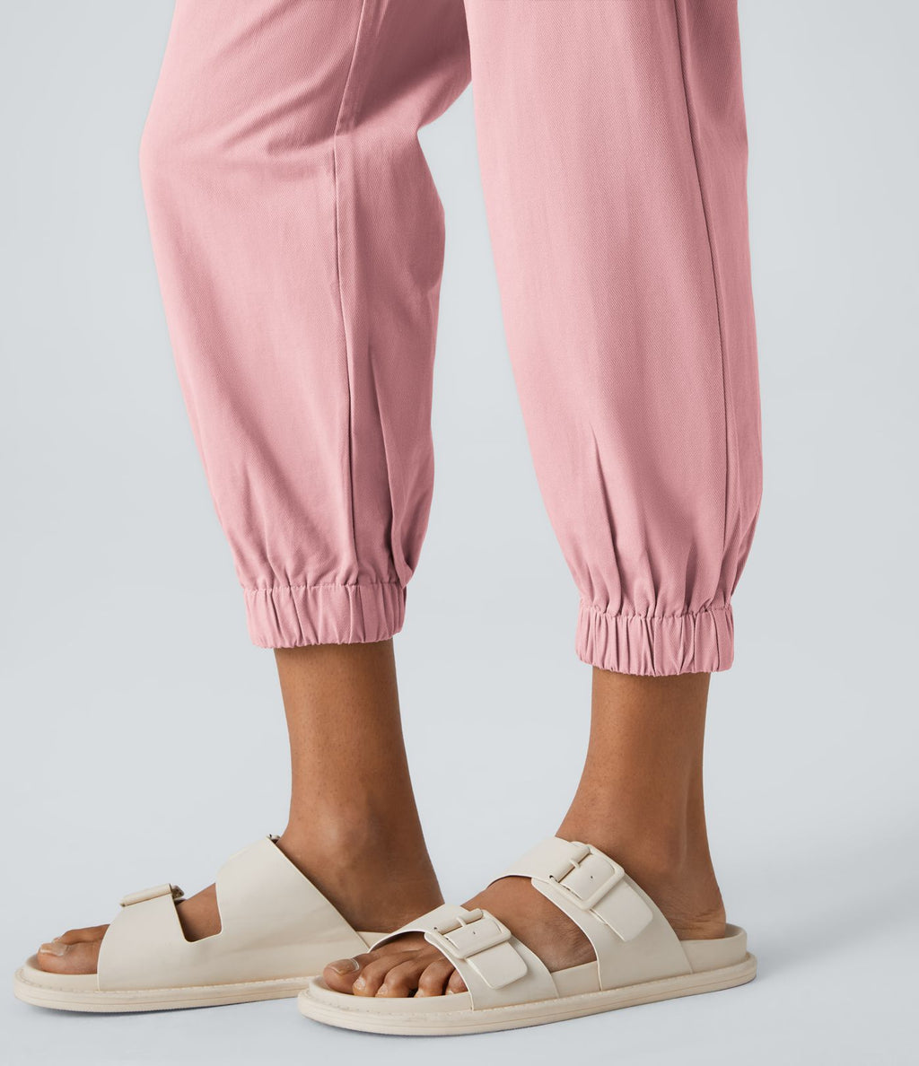 Joggings décontractés à taille mi-haute avec poches