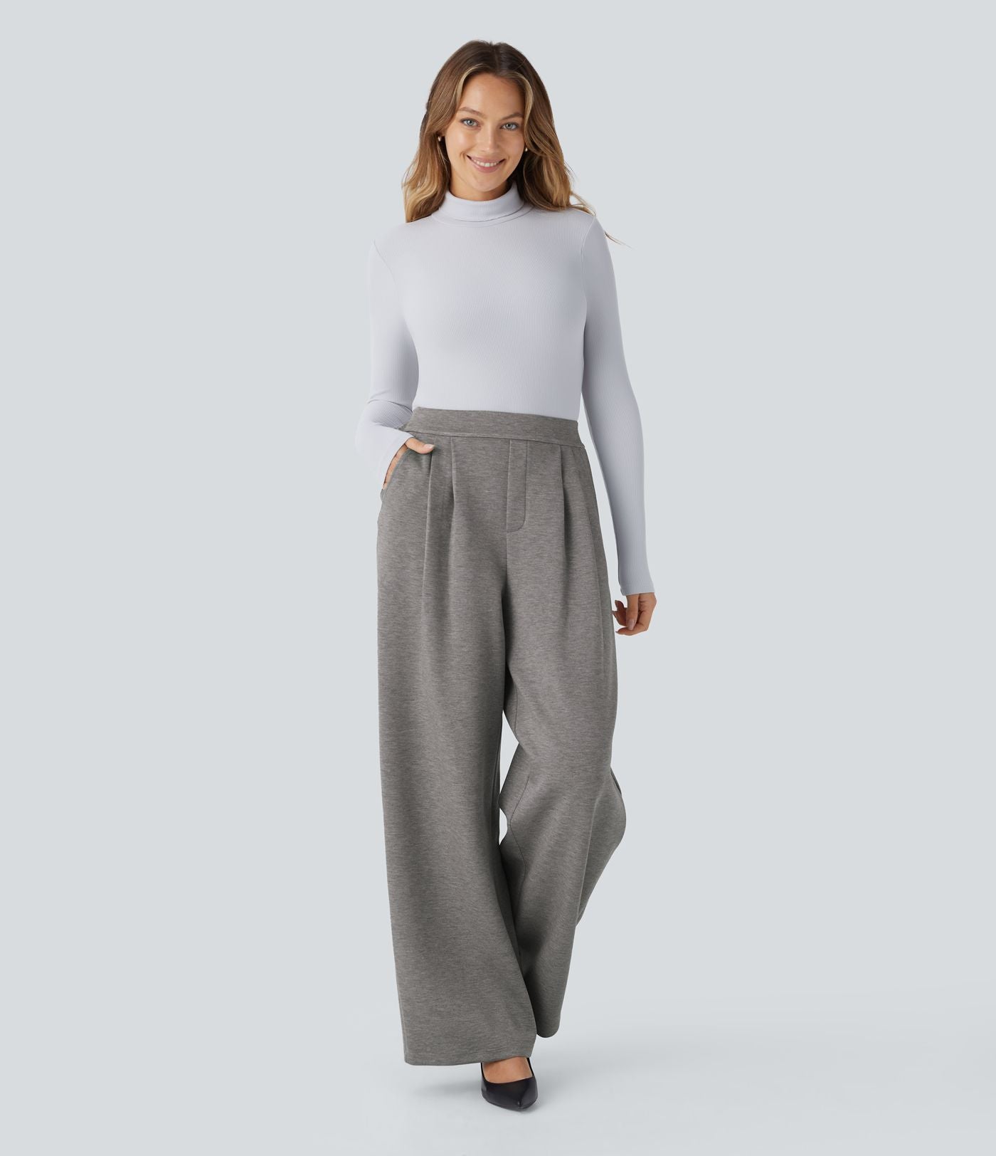 Pantalon de travail Halara Flex™ ample taille haute avec poches