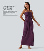 Robe longue dos-nu à nouer avec soutien-gorge intégré et poches, bonnets DD à F