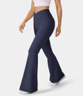 Softlyzero™ Pantalon Super Évasés en Polaire à Taille Haute Croisée avec Poches Arrière