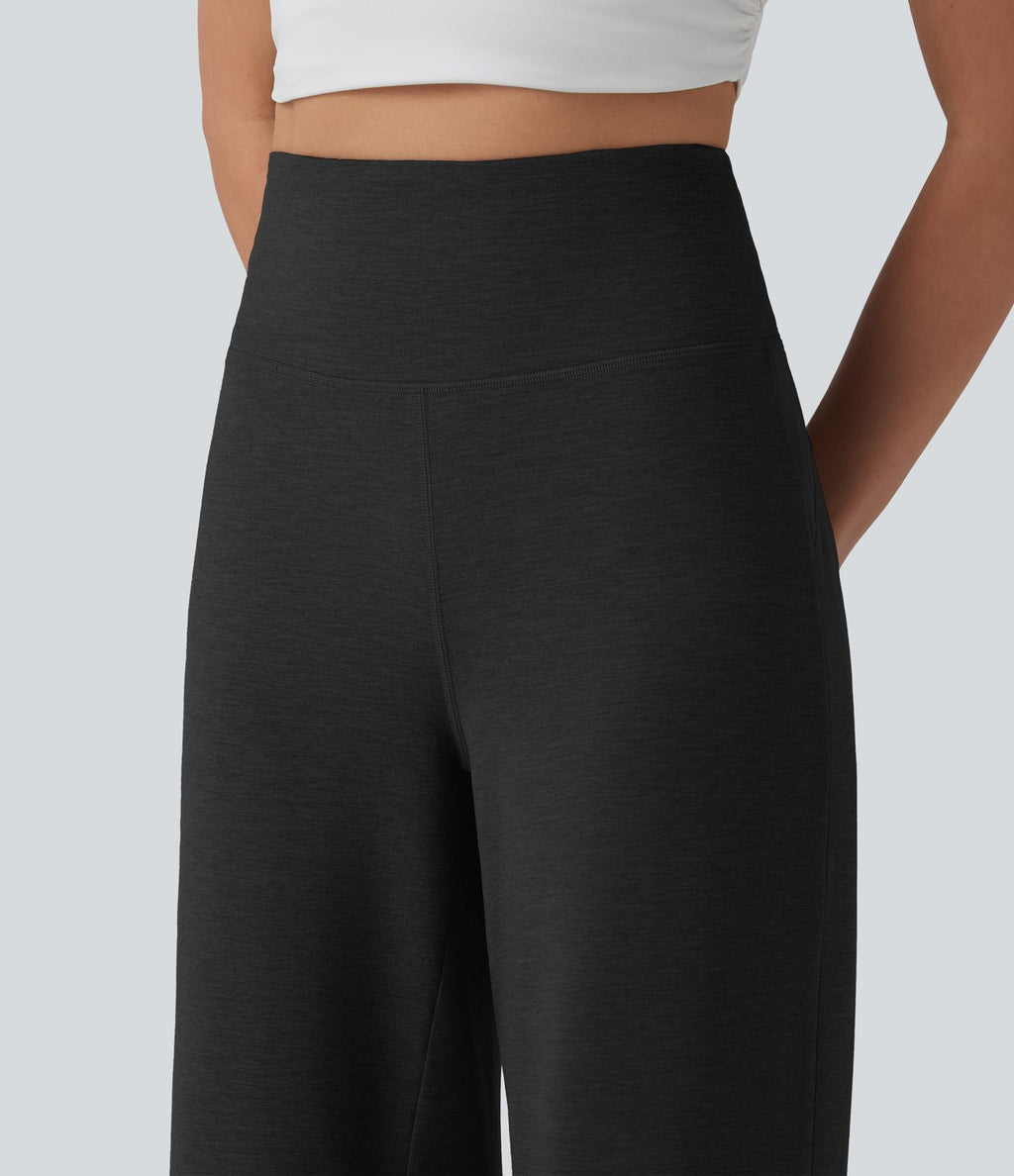 Pantalon droit taille haute ventre plat avec poche