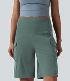 Short cargo yoga ample taille mi-haute avec poches