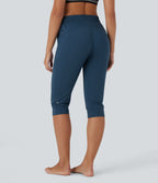 Pantalon corsaire jogging de danse taille haute à cordon avec poches latérales
