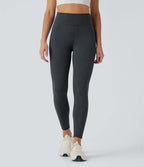 Legging de yoga gainant galbant taille haute imprimé denim avec poches Halara UltraSculpt™