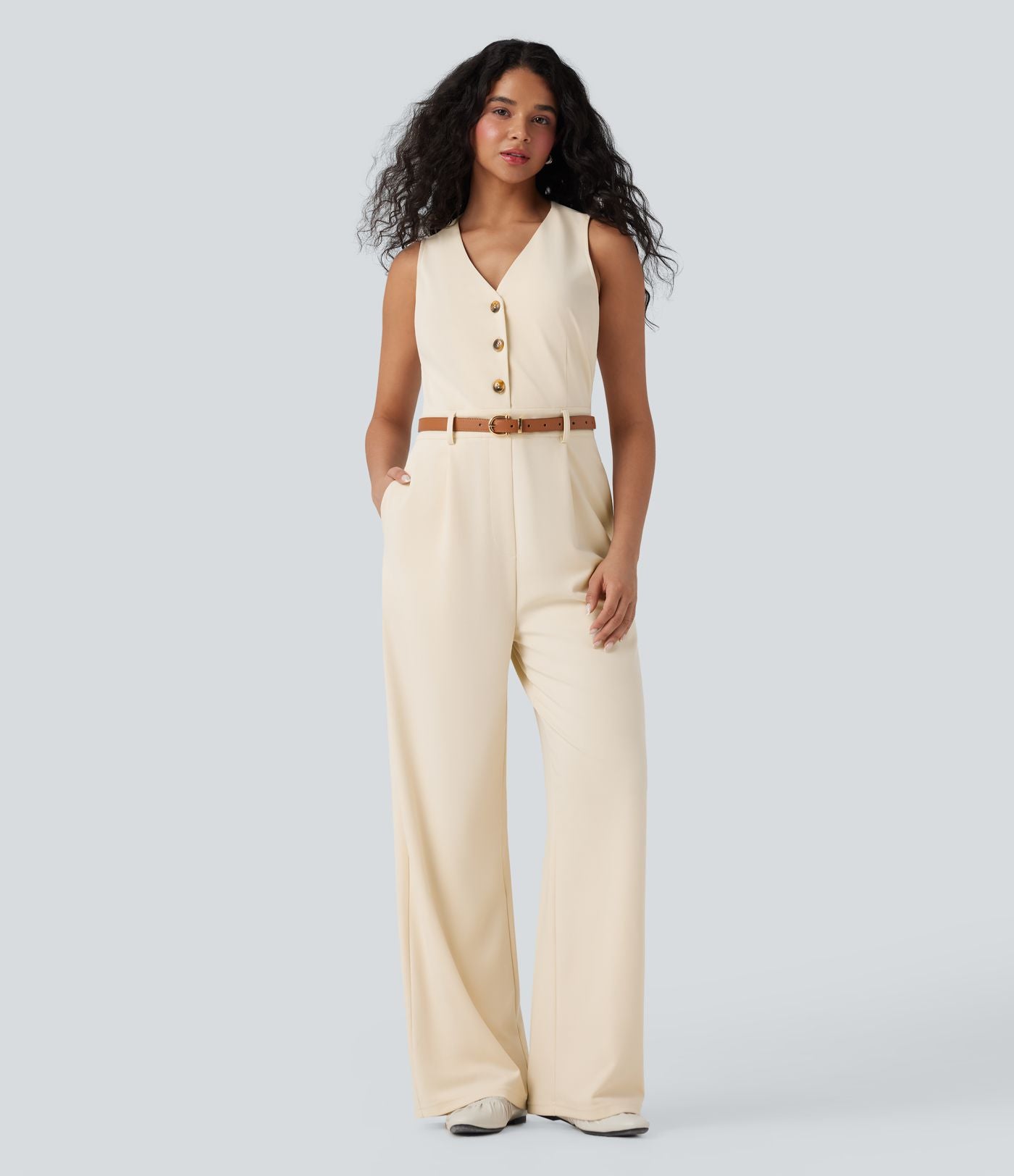 Combinaison gilet col V sans manches avec poches - Easy Peasy