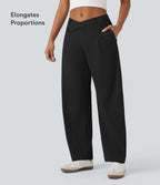 Pantalon tailleur fuselé asymétrique taille moyenne Halara Flex™ DayStretch avec poches