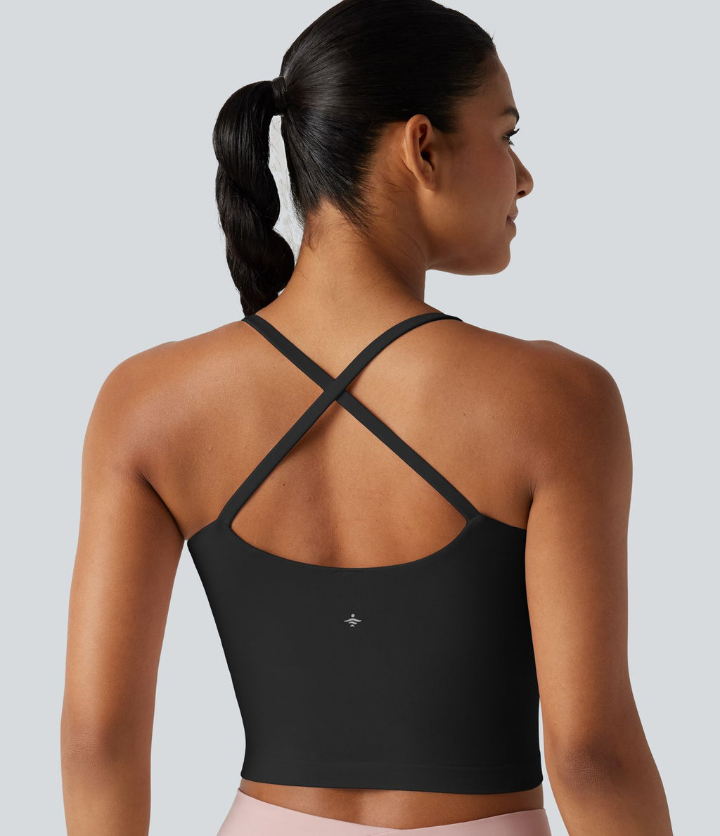 Débardeur de yoga court OneForm Seamless Flow, brassière intégrée