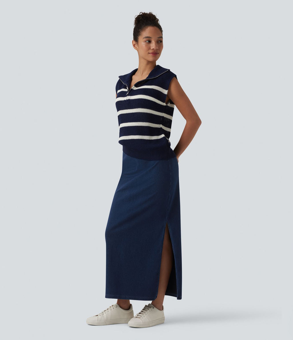 Halara Flex™ Jupe maxi casual en jean taille haute gainante