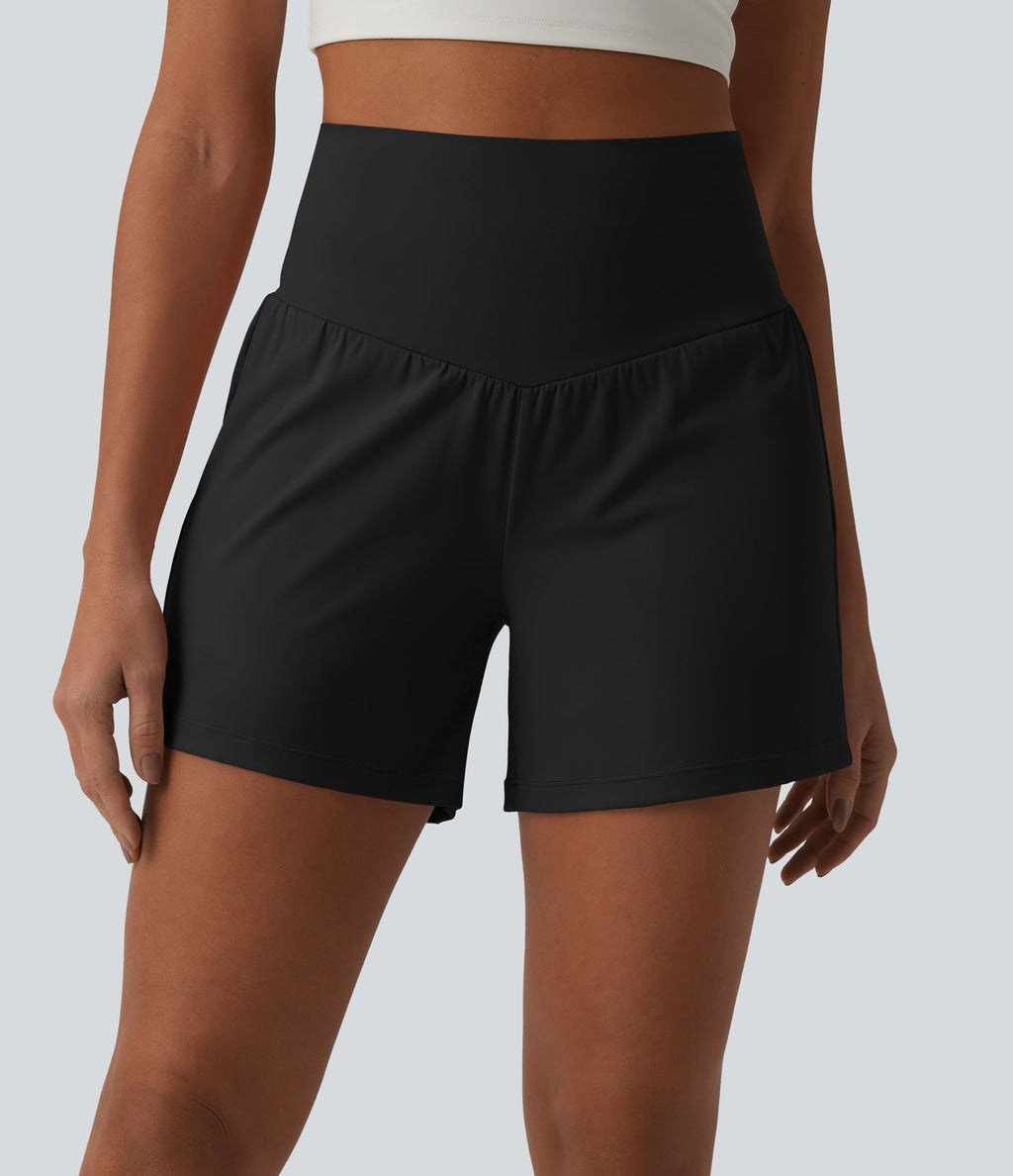 Short de yoga SoftlyZero™ Airy 2-en-1 gainant taille très haute à effet frais InstantCool avec poches, 12,5 cm