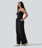 Combinaison Easy Peasy SpacerTek™ décontractée à bretelles amovibles, cordon de serrage, soutien-gorge intégré et poches